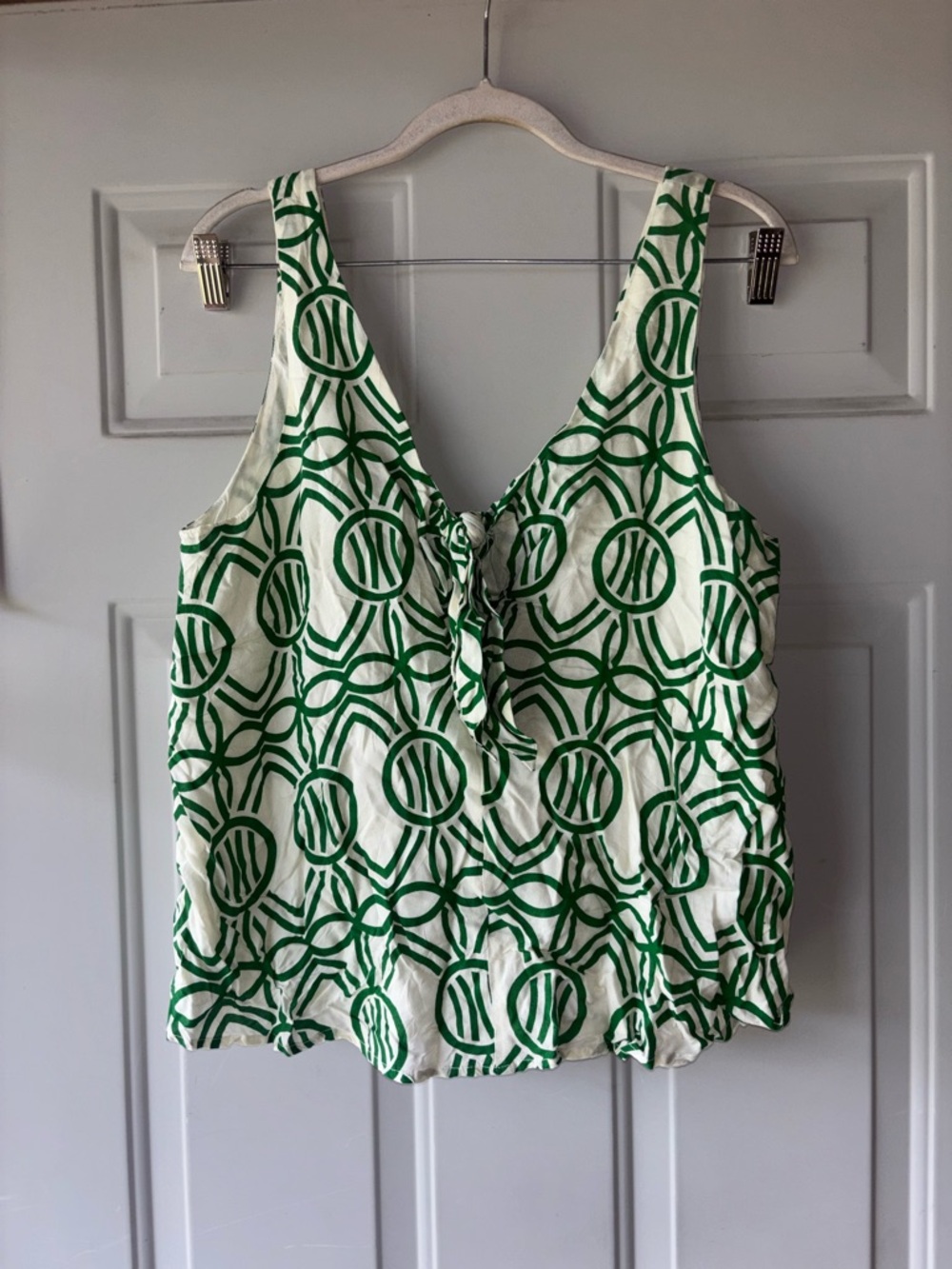 Maeve green/white geometric tank size S